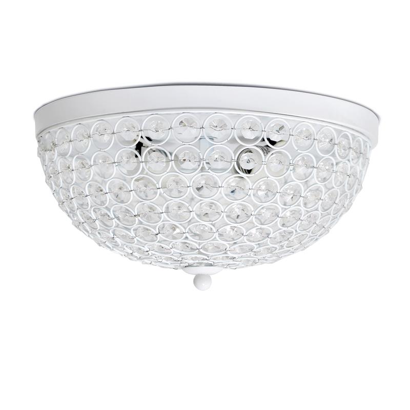 Lalia Home Crystal Glam 2 Light Ceiling Flush Mount White