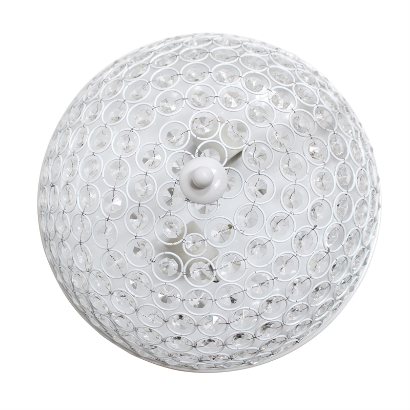 Lalia Home Crystal Glam 2 Light Ceiling Flush Mount White
