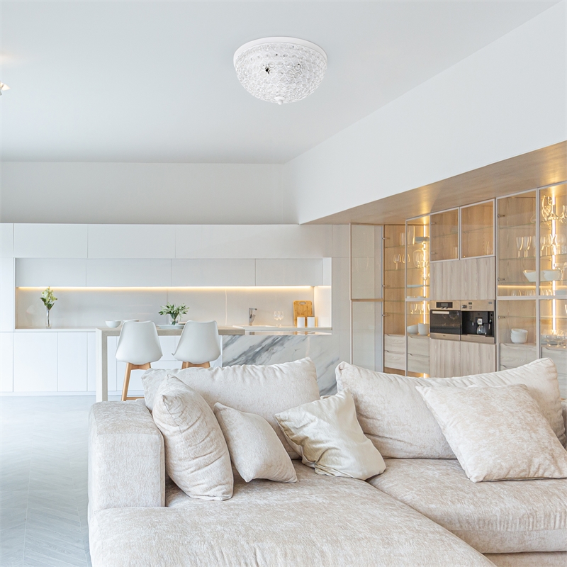 Lalia Home Crystal Glam 2 Light Ceiling Flush Mount White