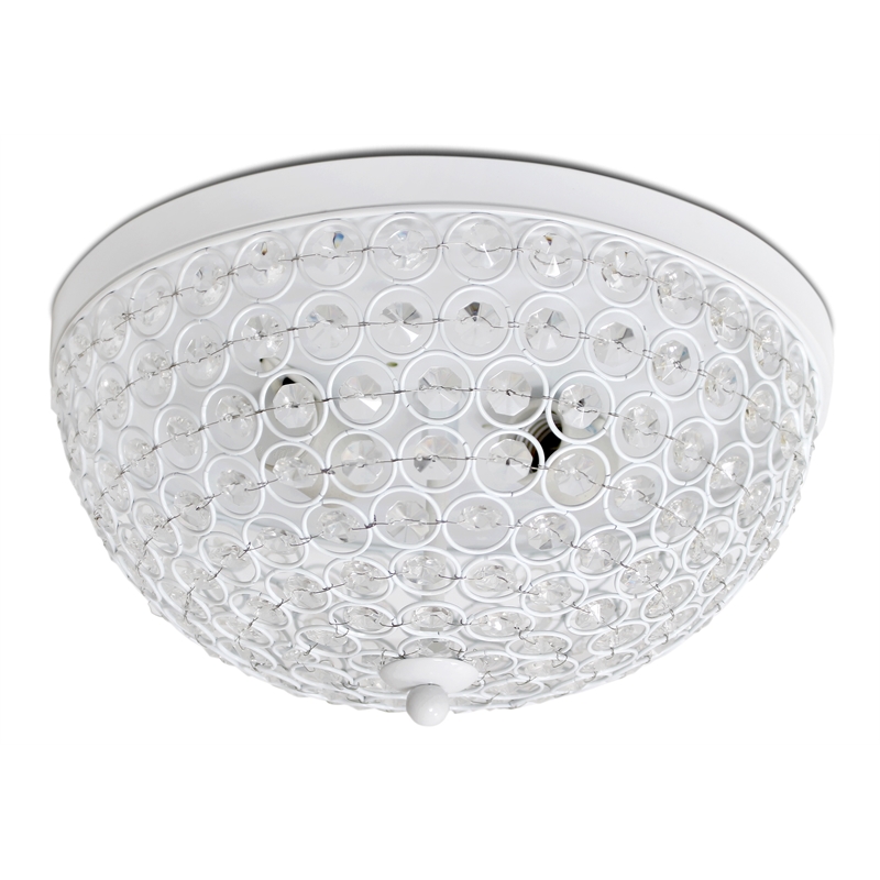 Lalia Home Crystal Glam 2 Light Ceiling Flush Mount White