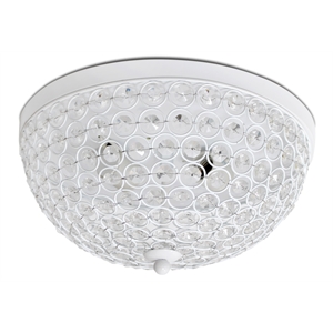 Lalia Home Crystal Glam 2 Light Ceiling Flush Mount White