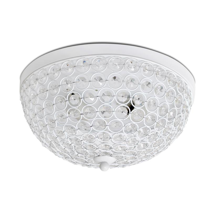 Lalia Home Crystal Glam 2 Light Ceiling Flush Mount White