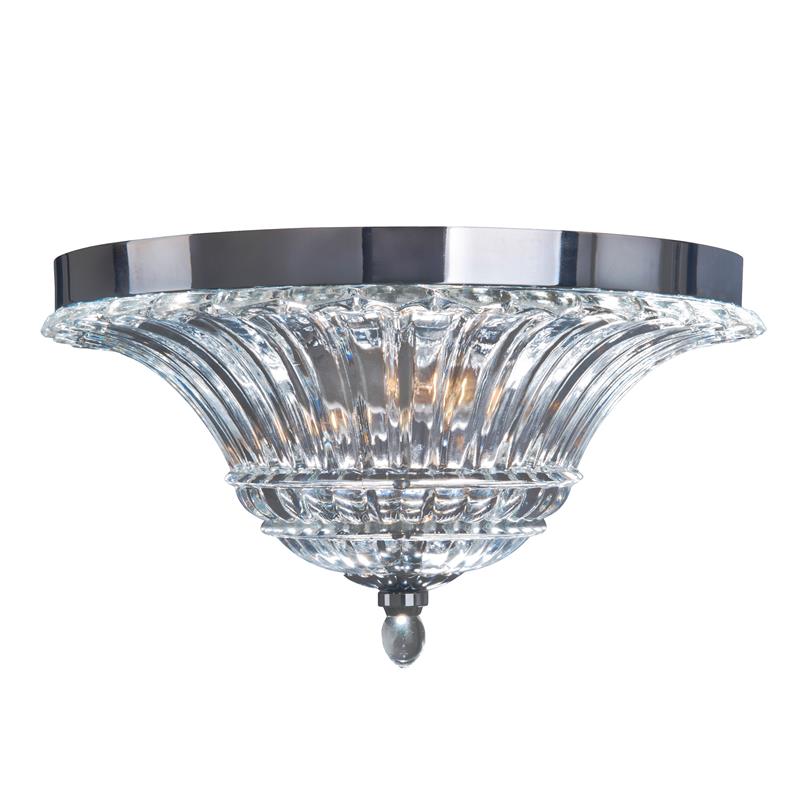 Lalia Home Blossom 2 Light Glass Ceiling Flush Mount Chrome