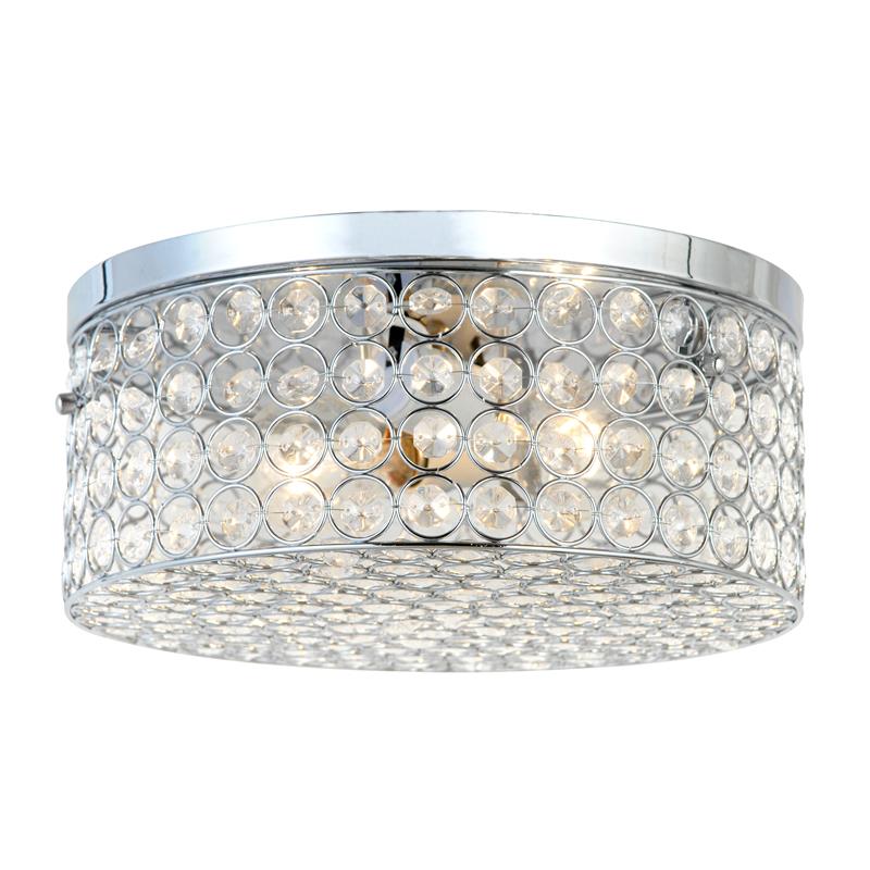 Lalia Home Glam 2 Light 12 Inch Round Flush Mount Chrome