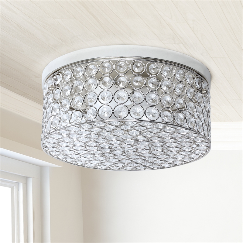 Lalia Home Glam 2 Light 12 Inch Round Flush Mount Chrome