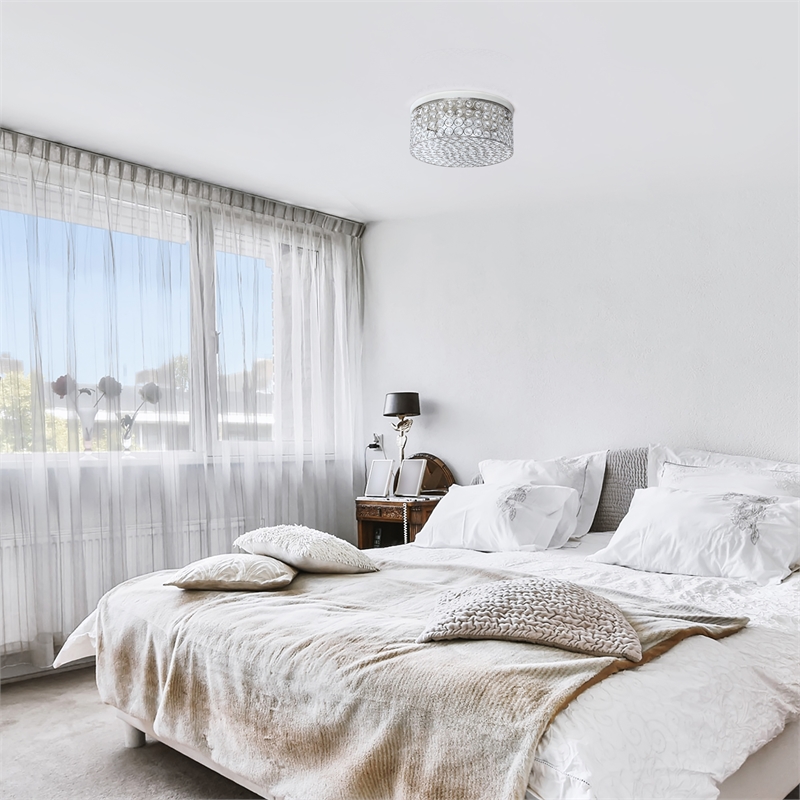 Lalia Home Glam 2 Light 12 Inch Round Flush Mount Chrome