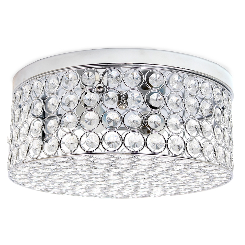 Lalia Home Glam 2 Light 12 Inch Round Flush Mount Chrome