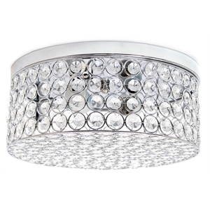 Lalia Home Glam 2 Light 12 Inch Round Flush Mount Chrome