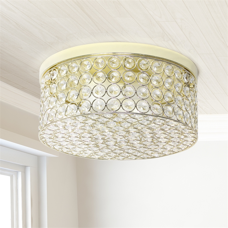 Lalia Home Glam 2 Light 12 Inch Round Flush Mount Gold