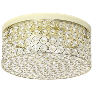 Lalia Home Glam 2 Light 12 Inch Round Flush Mount Gold