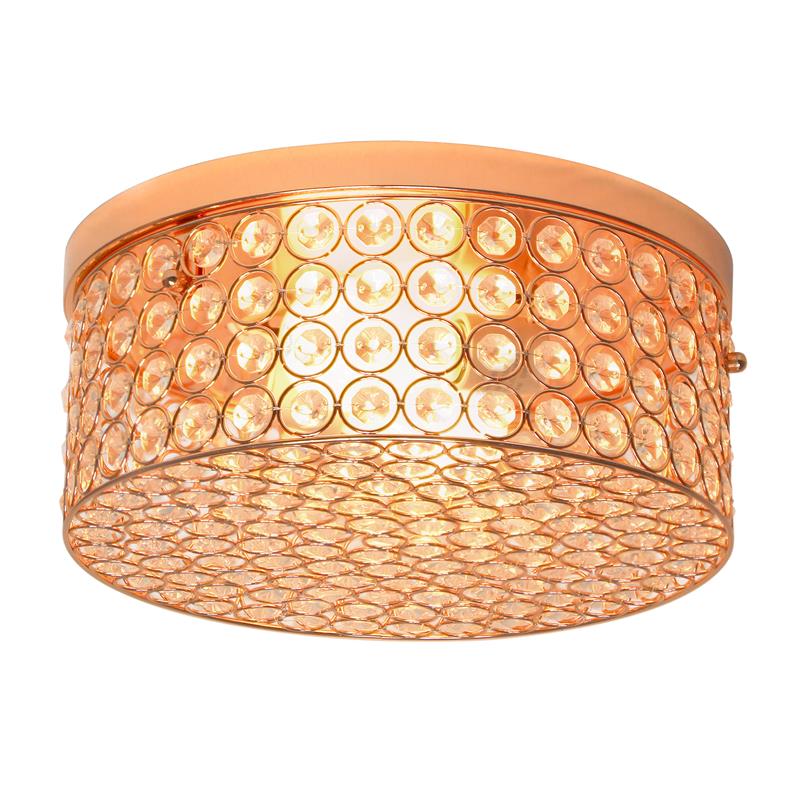 Lalia Home Glam 2 Light 12 Inch Round Flush Mount Rose Gold