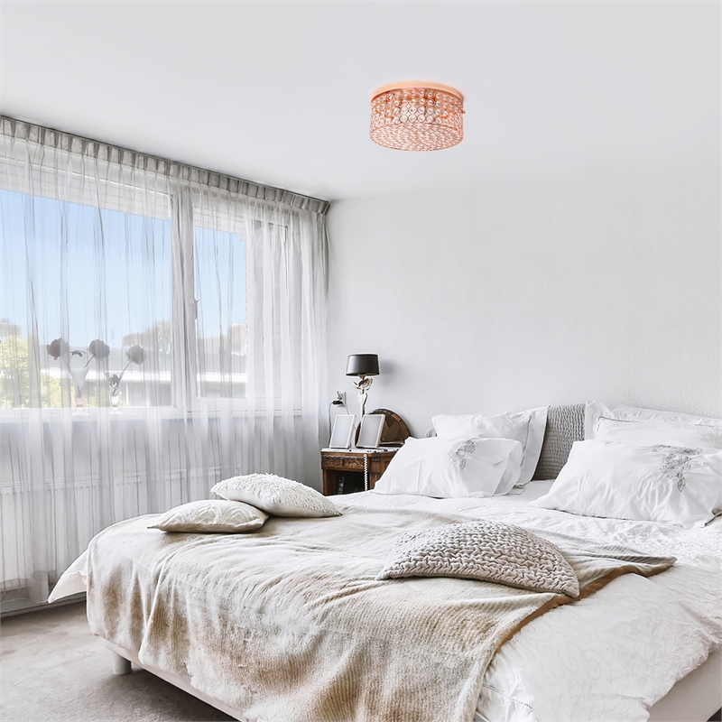 Lalia Home Glam 2 Light 12 Inch Round Flush Mount Rose Gold