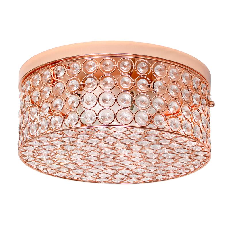 Lalia Home Glam 2 Light 12 Inch Round Flush Mount Rose Gold