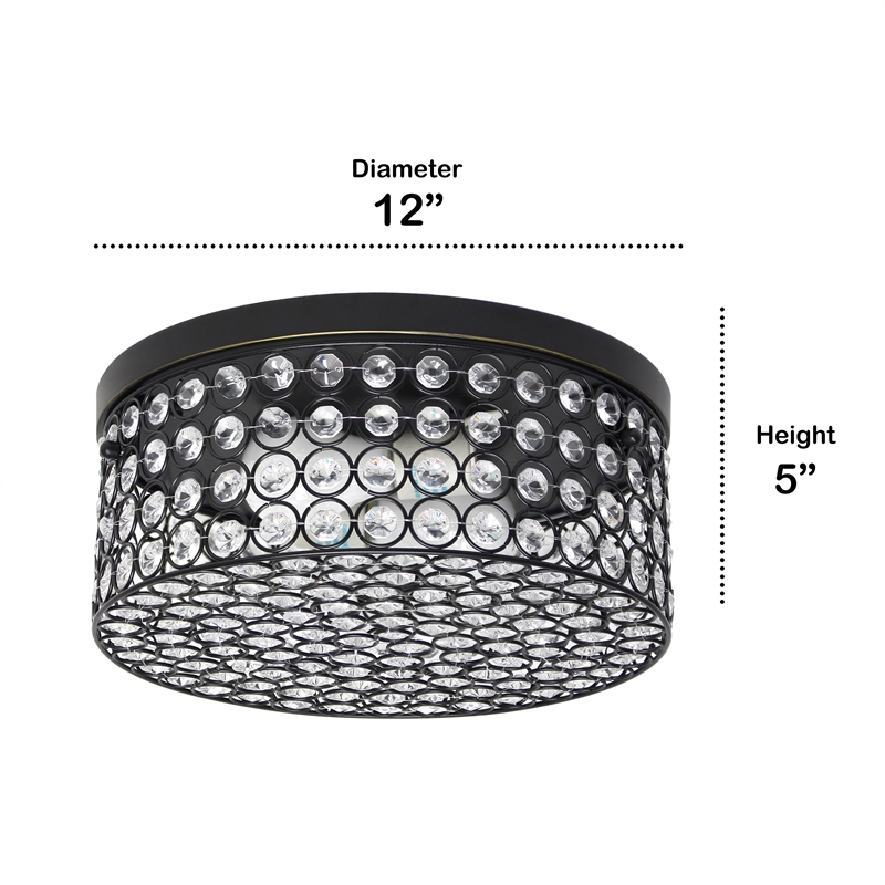 Lalia Home Glam 2 Light 12 Inch Round Flush Mount Restoration Bronze