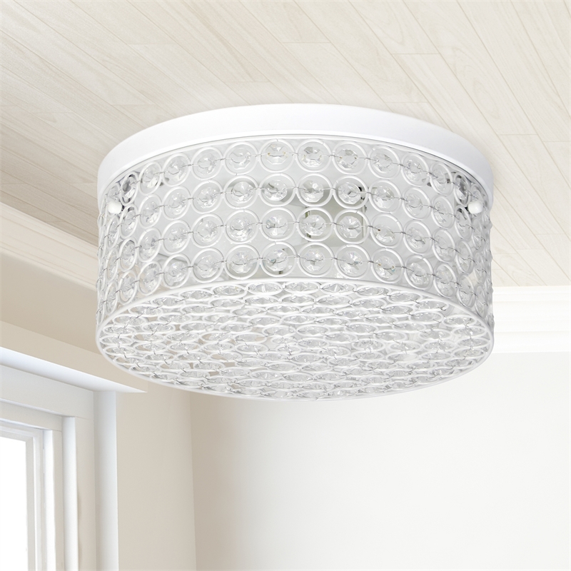 Lalia Home Glam 2 Light 12 Inch Round Flush Mount White