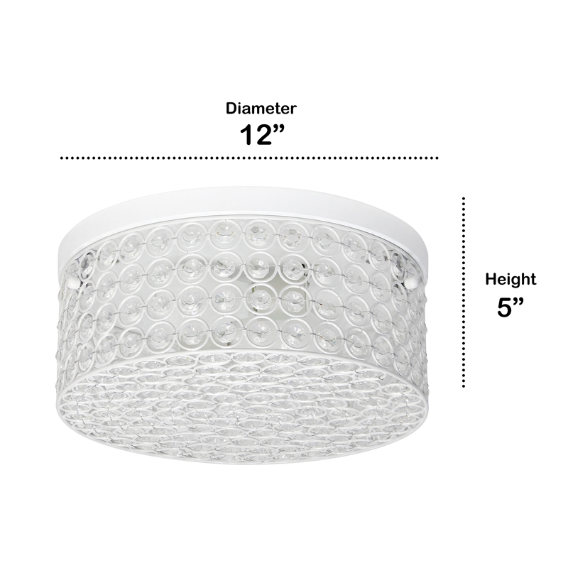 Lalia Home Glam 2 Light 12 Inch Round Flush Mount White