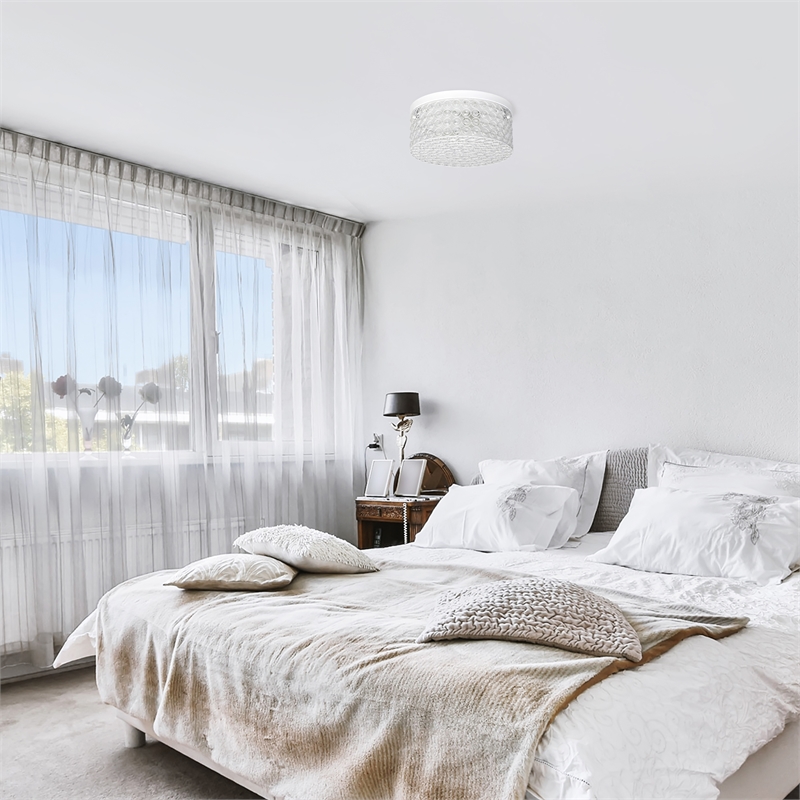 Lalia Home Glam 2 Light 12 Inch Round Flush Mount White