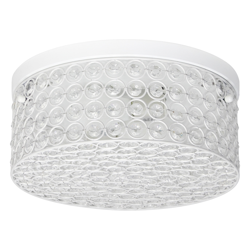 Lalia Home Glam 2 Light 12 Inch Round Flush Mount White