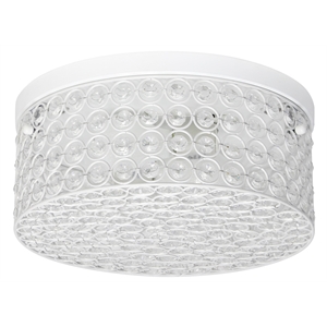 Lalia Home Glam 2 Light 12 Inch Round Flush Mount White