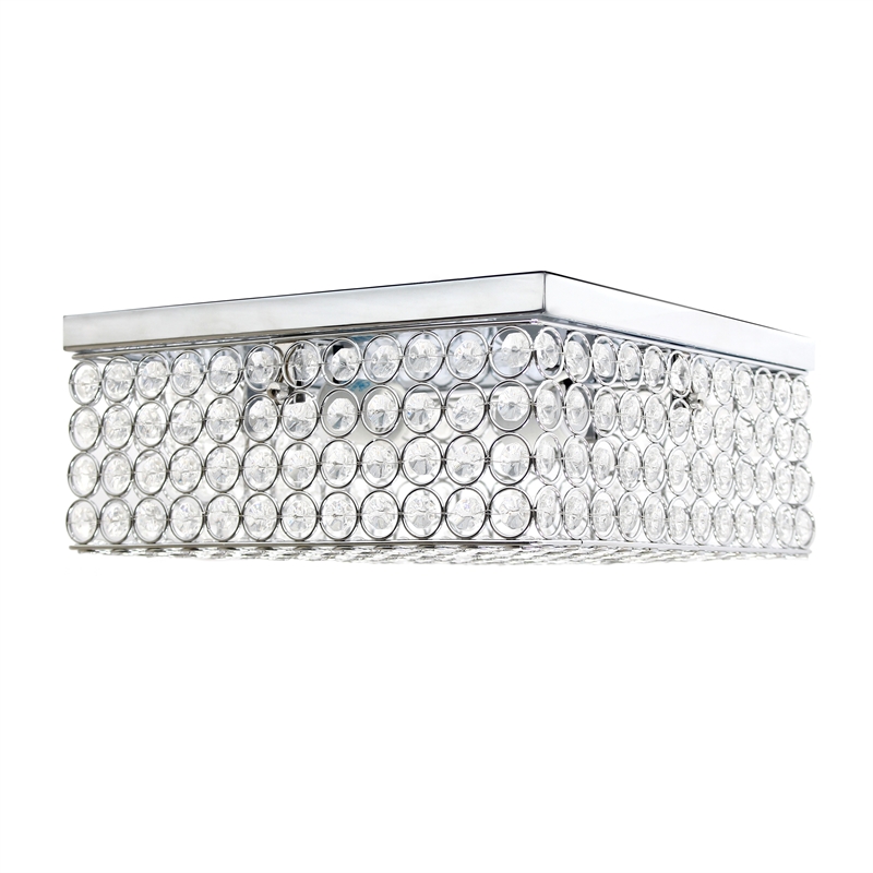 Lalia Home Glam 2 Light 12 Inch Square Flush Mount Chrome