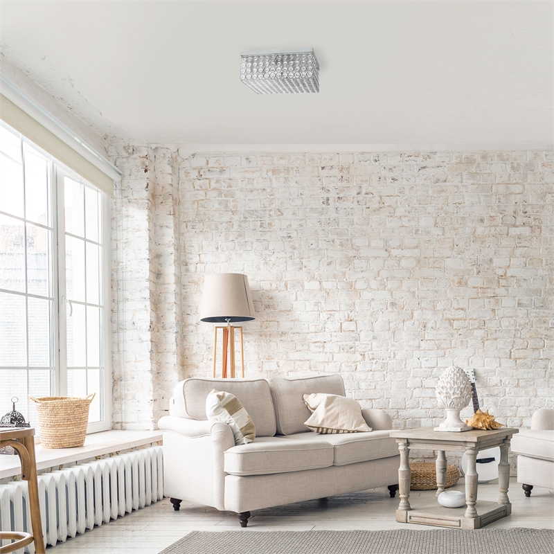 Lalia Home Glam 2 Light 12 Inch Square Flush Mount Chrome