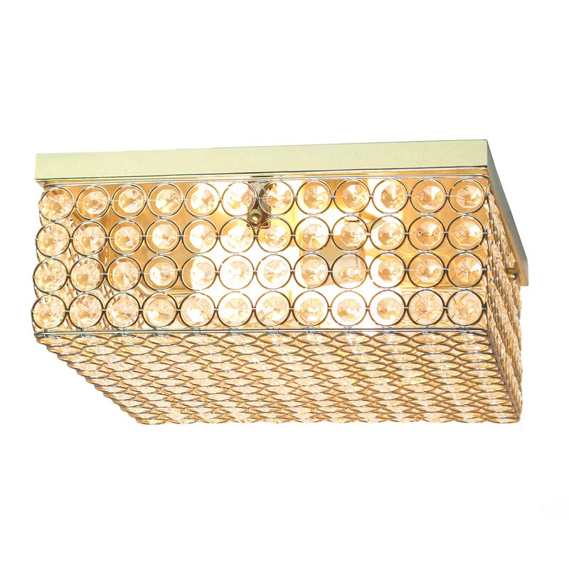 Lalia Home Glam 2 Light 12 Inch Square Flush Mount Gold