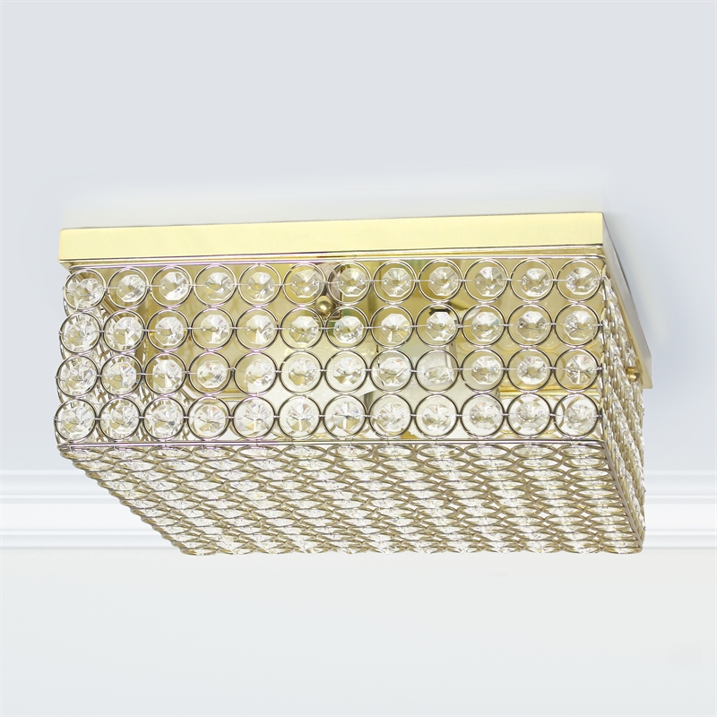 Lalia Home Glam 2 Light 12 Inch Square Flush Mount Gold