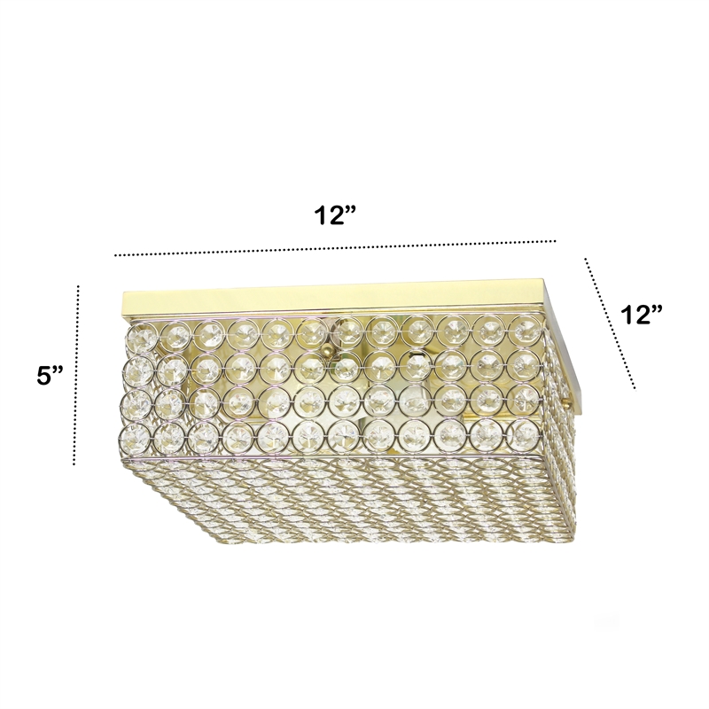 Lalia Home Glam 2 Light 12 Inch Square Flush Mount Gold
