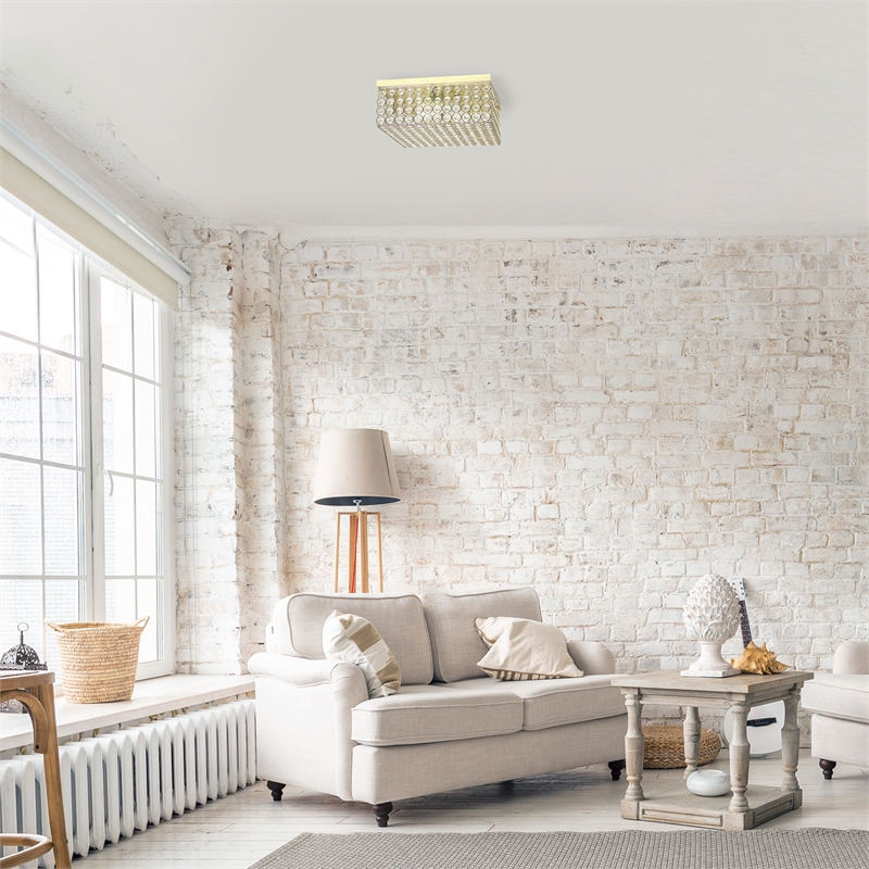 Lalia Home Glam 2 Light 12 Inch Square Flush Mount Gold