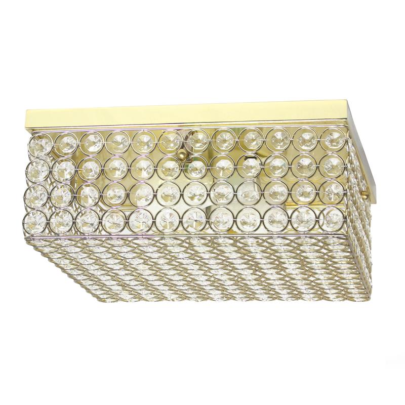 Lalia Home Glam 2 Light 12 Inch Square Flush Mount Gold