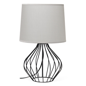 Simple Designs Geometrically Wired Table Lamp Gray on Black