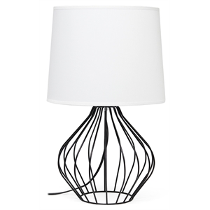 Simple Designs Geometrically Wired Table Lamp White on Black