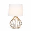 Simple Designs Geometrically Wired Table Lamp White on Copper