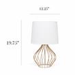 Simple Designs Geometrically Wired Table Lamp White on Copper