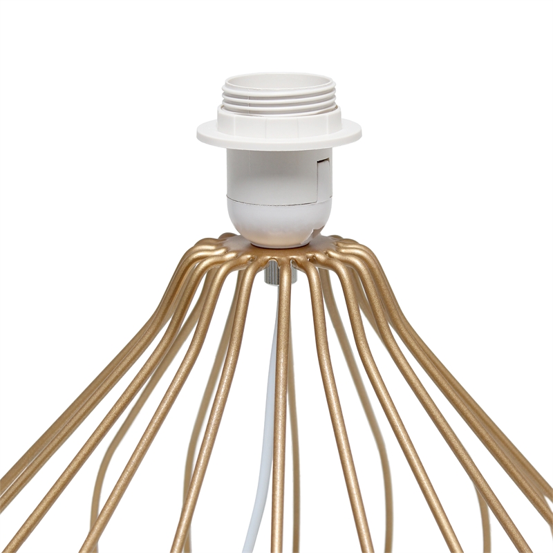 Simple Designs Geometrically Wired Table Lamp White on Copper