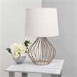Simple Designs Geometrically Wired Table Lamp White on Copper