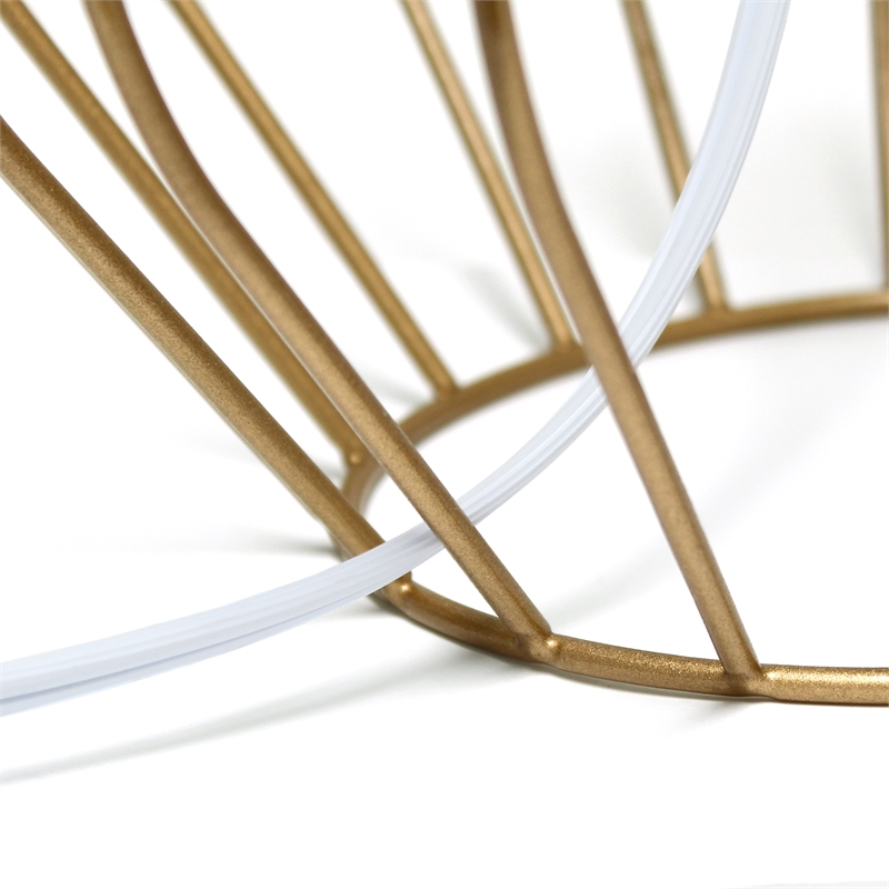 Simple Designs Geometrically Wired Table Lamp White on Copper