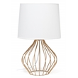 Simple Designs Geometrically Wired Table Lamp White on Copper