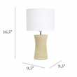 Simple Designs Beige Ceramic Hourglass Table Lamp