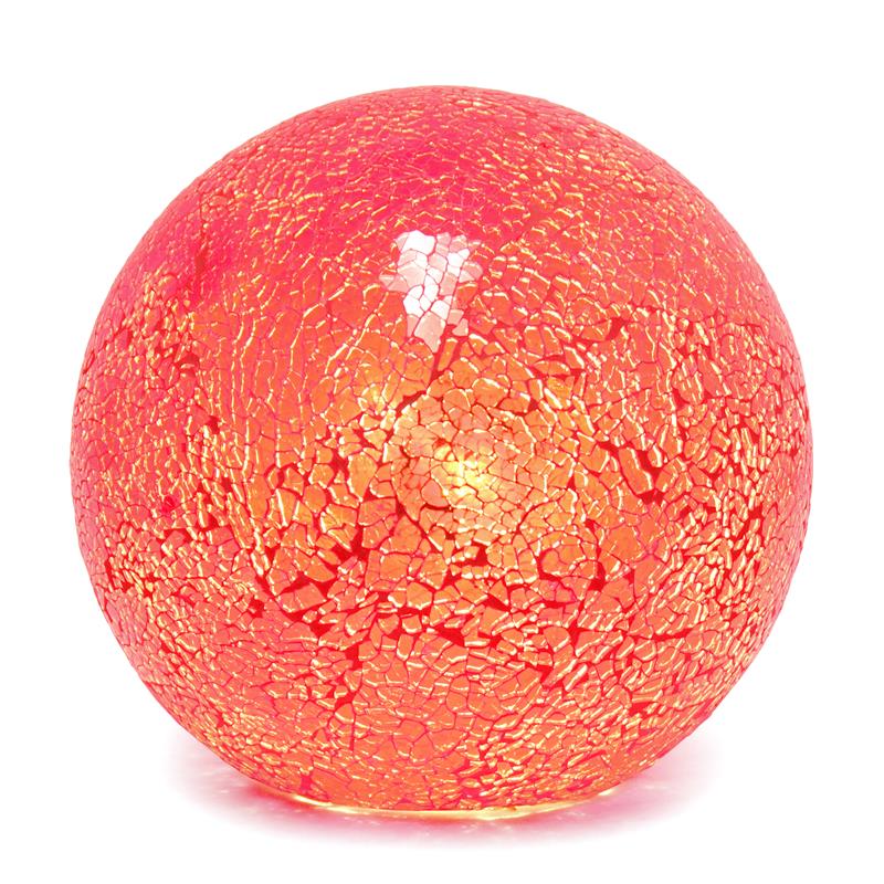Simple Designs 1 Light Mosaic Stone Ball Table Lamp Red