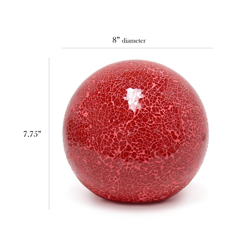 Simple Designs 1 Light Mosaic Stone Ball Table Lamp Red
