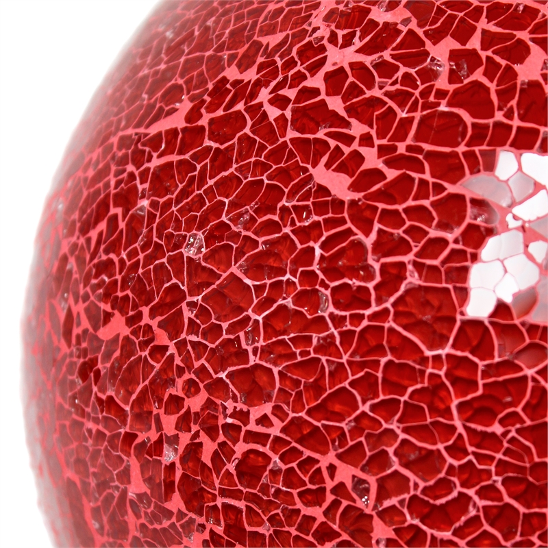 Simple Designs 1 Light Mosaic Stone Ball Table Lamp Red