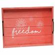 Decorative Wood Serving Tray w Handles 15.50in x 12in Freedom