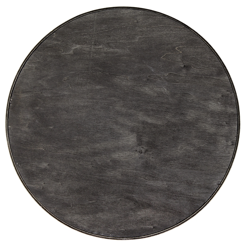 Decorative 13.75in Round Wood Serving Tray w Handles Spooky Season