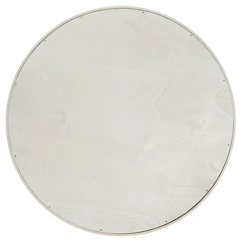 Decorative 13.75in Round Wood Serving Tray w Handles Love
