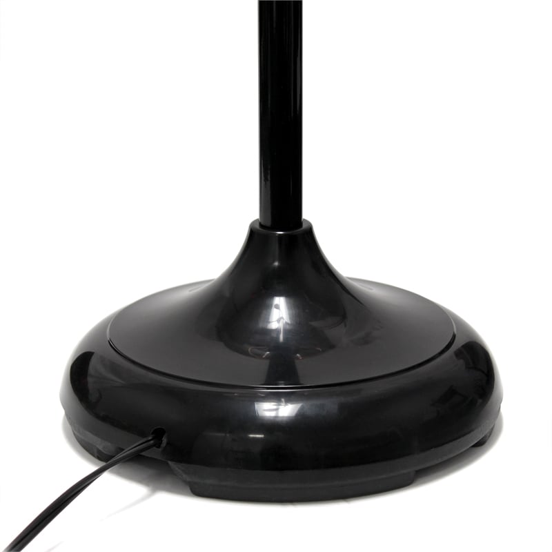 5 Light Adjustable Gooseneck Black Floor Lamp with White Shades