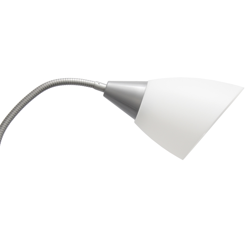 5 Light Adjustable Gooseneck Silver Floor Lamp with Primary Multicolored Shades
