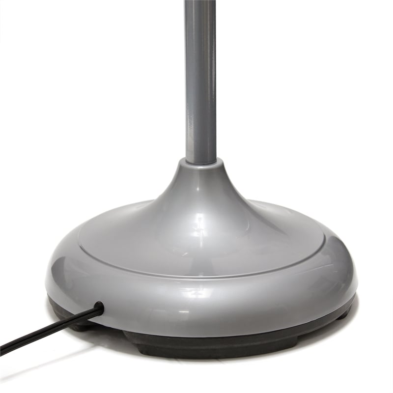5 Light Adjustable Gooseneck Silver Floor Lamp with Fun Multicolored Shades