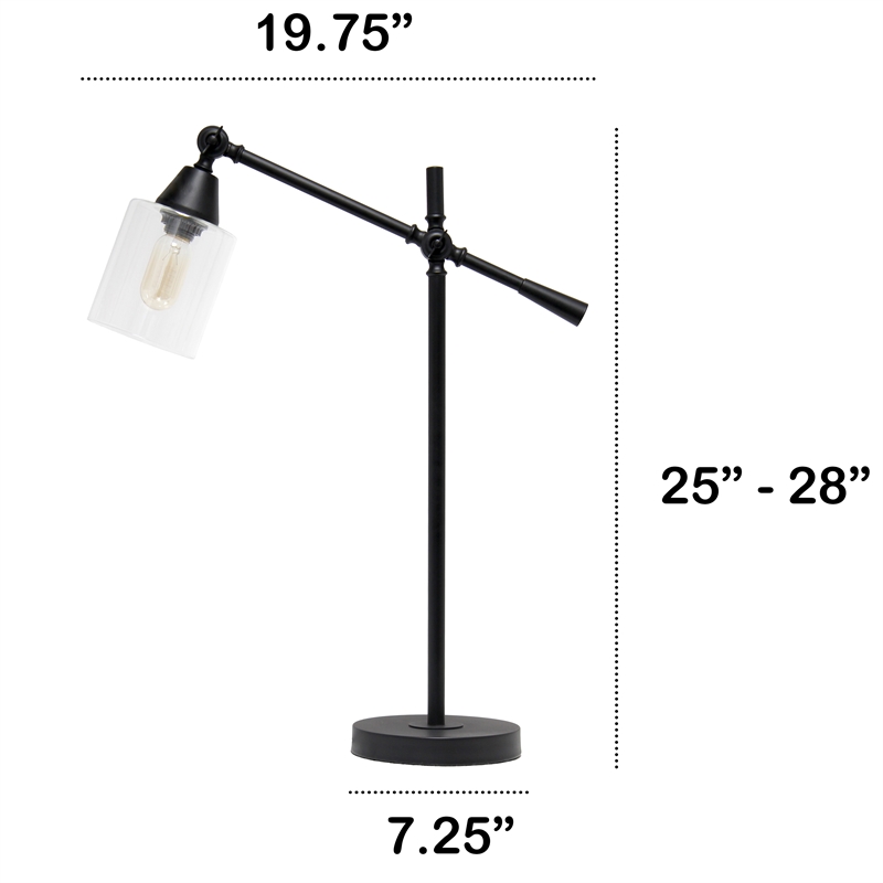 Vertically Adjustable Desk Lamp Black