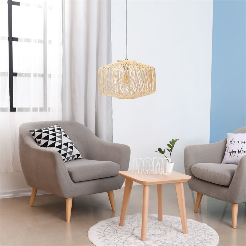 Circular Rattan Pendant